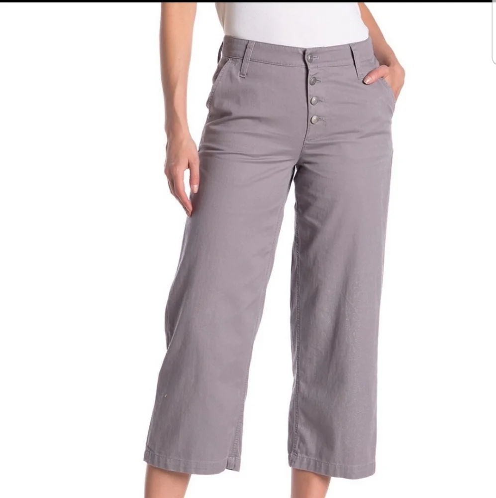 J. Crew Cropped Wide-Leg Pants in Dusty Lavender Gray